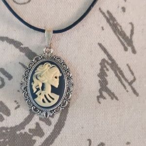 Skeleton cameo necklace